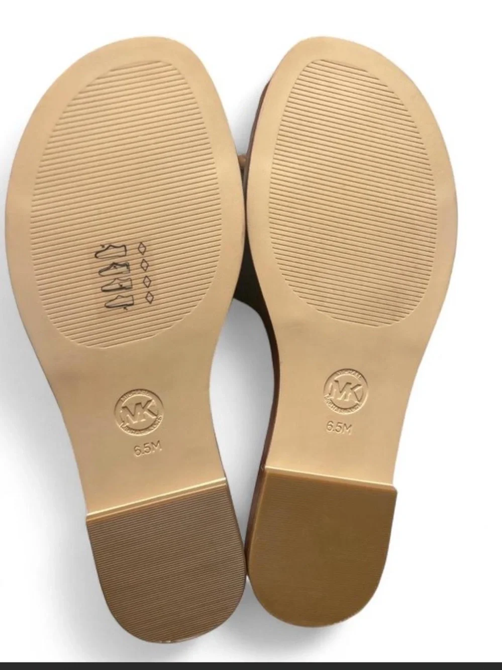 New Michael Kors Brown Quilted Footbed Slide Sandals 6.5.